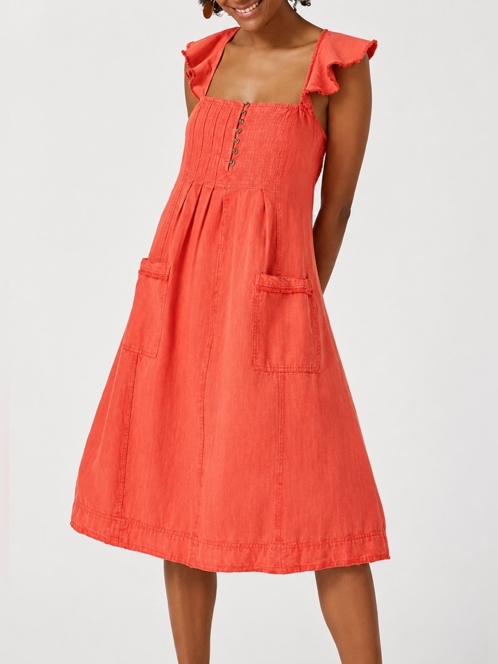 Pilcro NWT flutter sleeve linen blend dress, XXSP